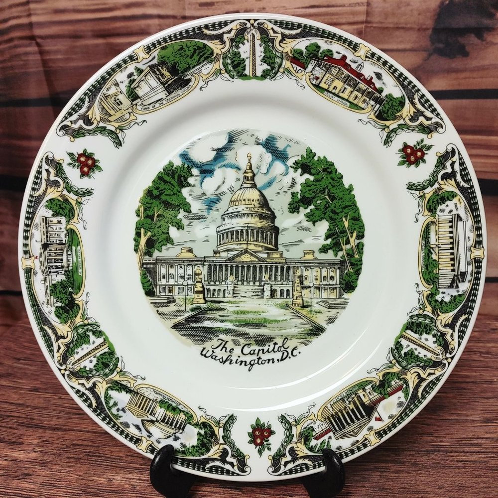 Vintage Silbnerne "The Capitol Washington" Decorative 10" Collectors Plate